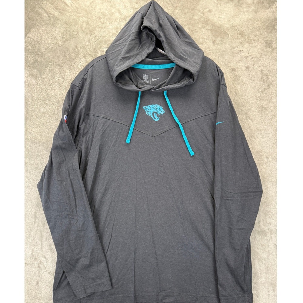 Nike Jacksonville Jaguars NFL Onfield Apparel Hooded T-Shirt Mens Large Grey
